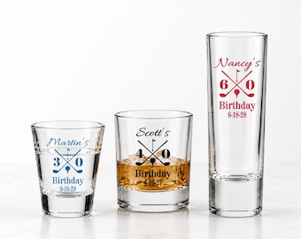 Personalized Birthday Shot Glasses: Aged to Perfection Party Favors - Set of 24