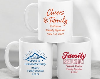 Personalized Family Reunion Coffee Mug Favors - Set of 12