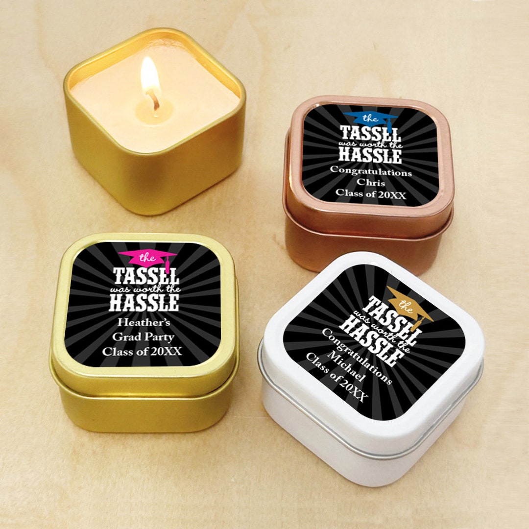 Set of 12 Graduation Personalized Travel Candle Tins Favors, Graduation ...