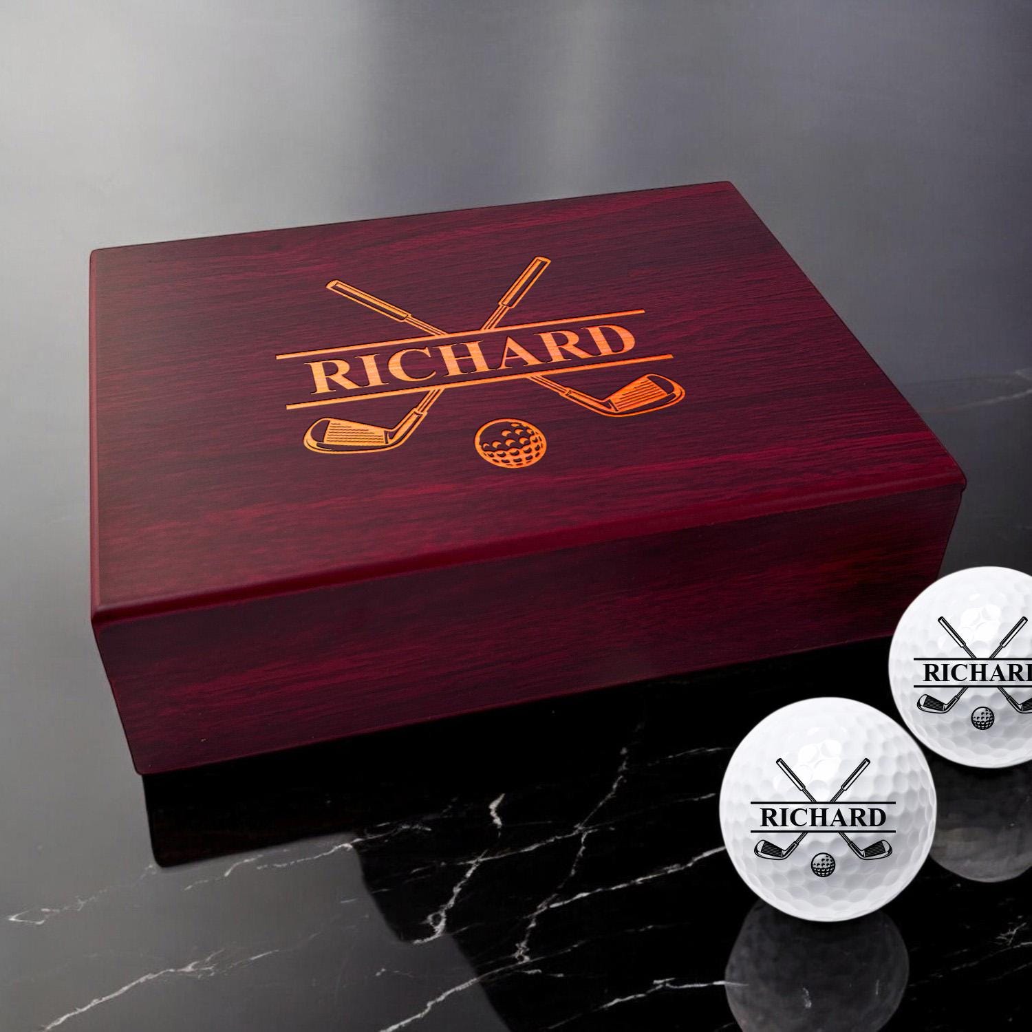 Golf Personalized Golf Ball Gift Set, Gifts Ideas for Golf Enthusiast, Custom Golf Accessories and Unique Gift Ideas for Golfers DM54