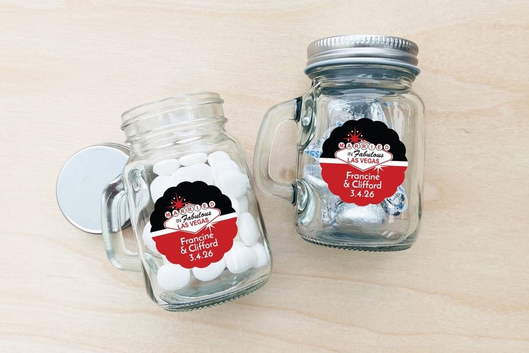 Set of 12 Married in Las Vegas Wedding Favors, Wedding Party Favors ...