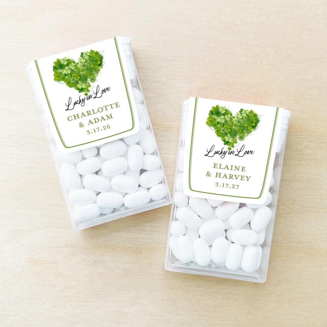 Set of 12 Shamrock Irish Lucky in Love Personalized Tic Tac Candy Irish ...