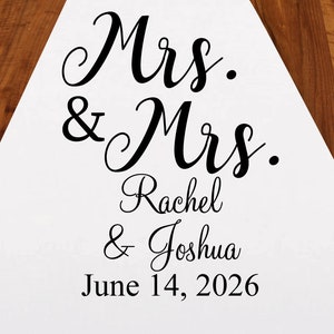 Mrs and Mrs Personalized Aisle Runner | DM1-29 | Wedding Ceremony Aisle Runner