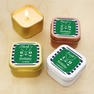 Set of 12 Golf Birthday Personalized Travel Candle Favors With Labels ...