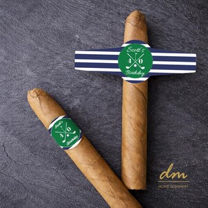 Golf Birthday Personalized Cigar Bands, Birthday Personalized Cigar Labels DM33, Set of 20