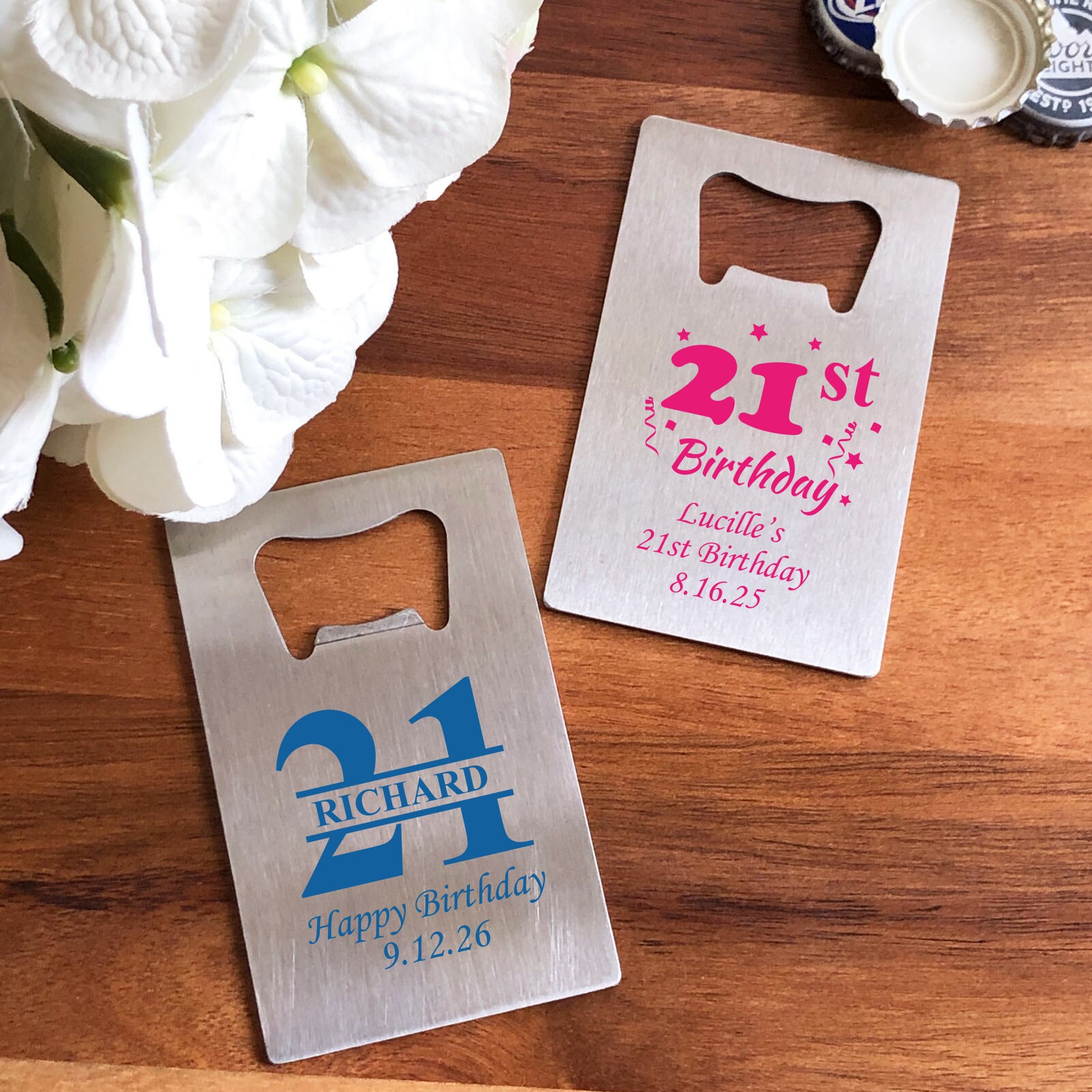 21 Bottle Openers - 21th Birthday Party Favors for Wedding Anniversary