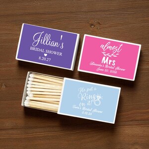 Personalized Bridal Shower Matchboxes: Elegant Party Favors - Set of 50