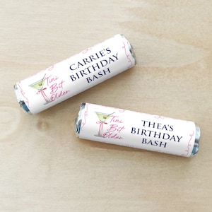 Birthday Bash Favors, Set of 12 A Tini Bit Older Personalized Breath Saver Peppermint Rolls Favors, Birthday Breath Saver Favors DM217