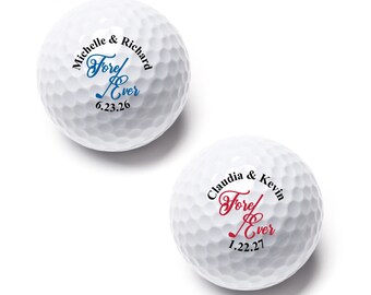 Fore Ever Personalized Golf Balls Party Favors, Personalized Wedding Golf Balls Favors DM12G-1