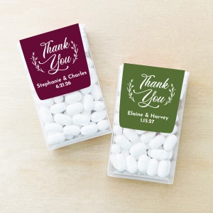 Set of 12 Thank You Wedding Style Custom Wedding Personalized Tic Tac Candy Favors, Wedding Personalized Tic Tacs with Labels DM121