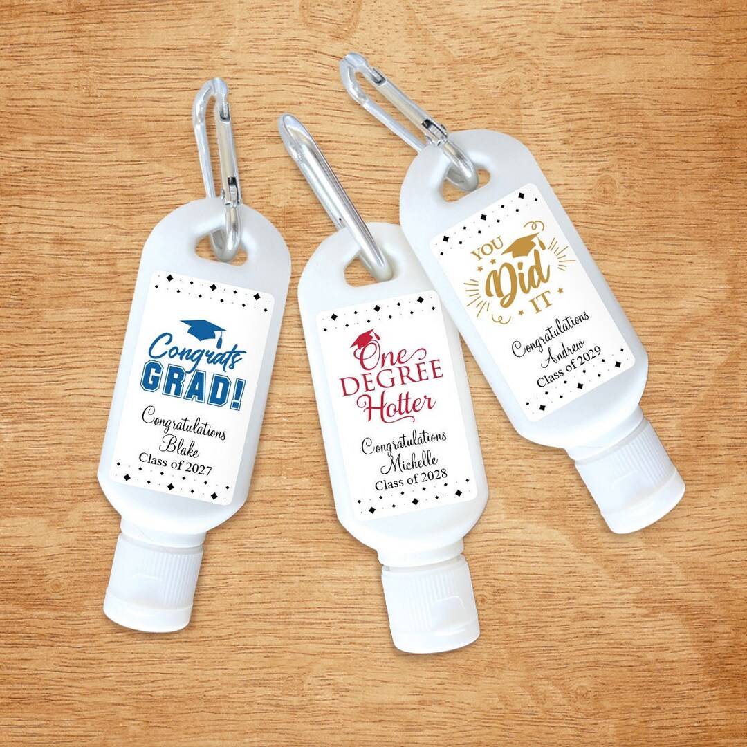 Set of 6 Graduation Personalized Mini Sunscreen Favors, Graduation ...
