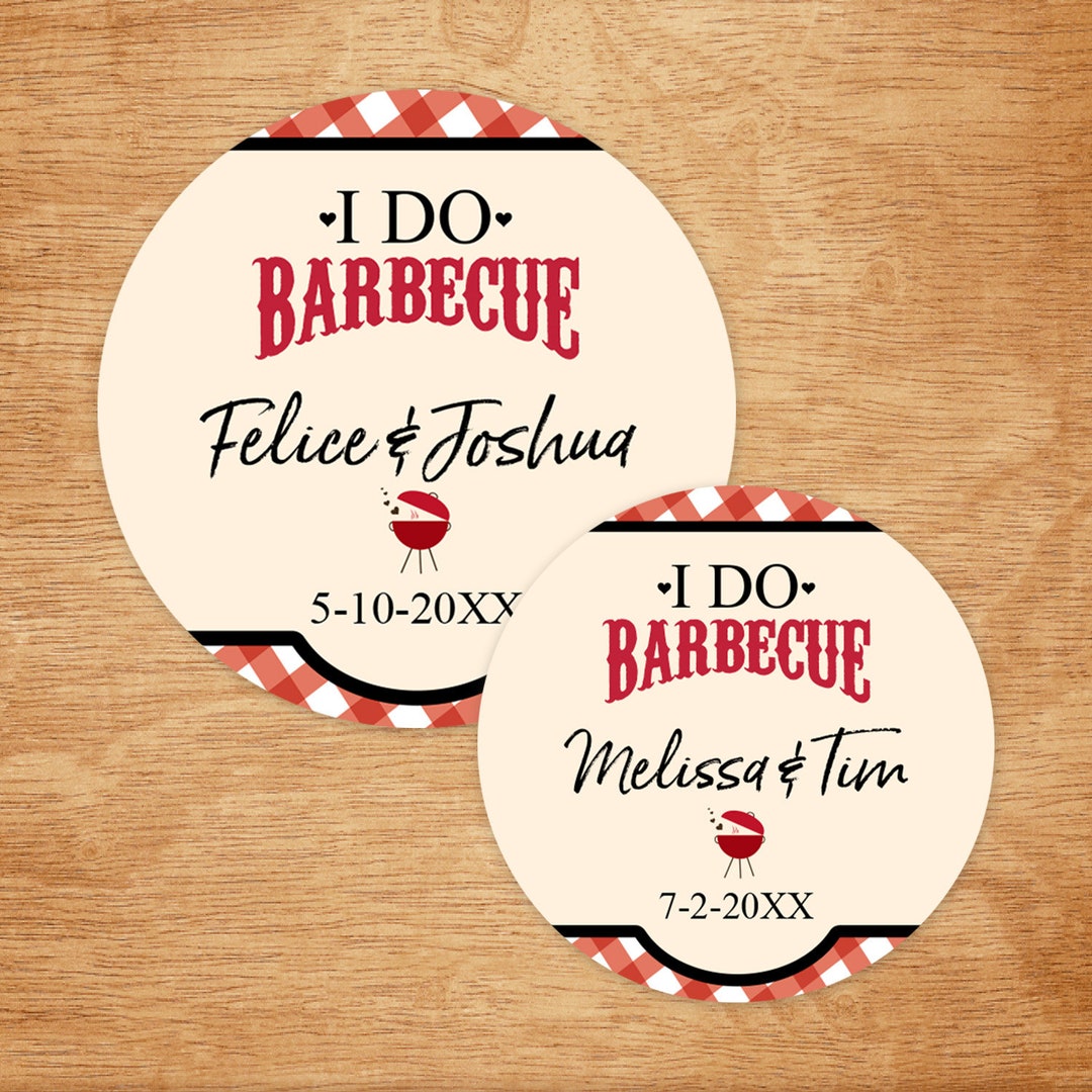 I Do Barbecue Personalized Round Labels - Wedding Favors (set of 24) - Etsy