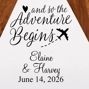 And So The Adventure Begins Personalized Aisle Runner | DM1-6 | Wedding Ceremony Aisle Runner