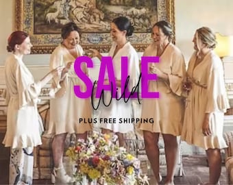 Silky Matte Bridesmaid Robes - Bridesmaid Gifts - Solid Warp Robe - Getting Ready Robes - Bridal Party Gift - Kimono Robe - Warp Robes