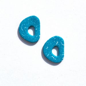Polymer Clay Earrings, Abstract Hoop Earrings, Terracotta & Turquoise Blue Lightweight Earrings, Gift for Her, Handmade Earrings
