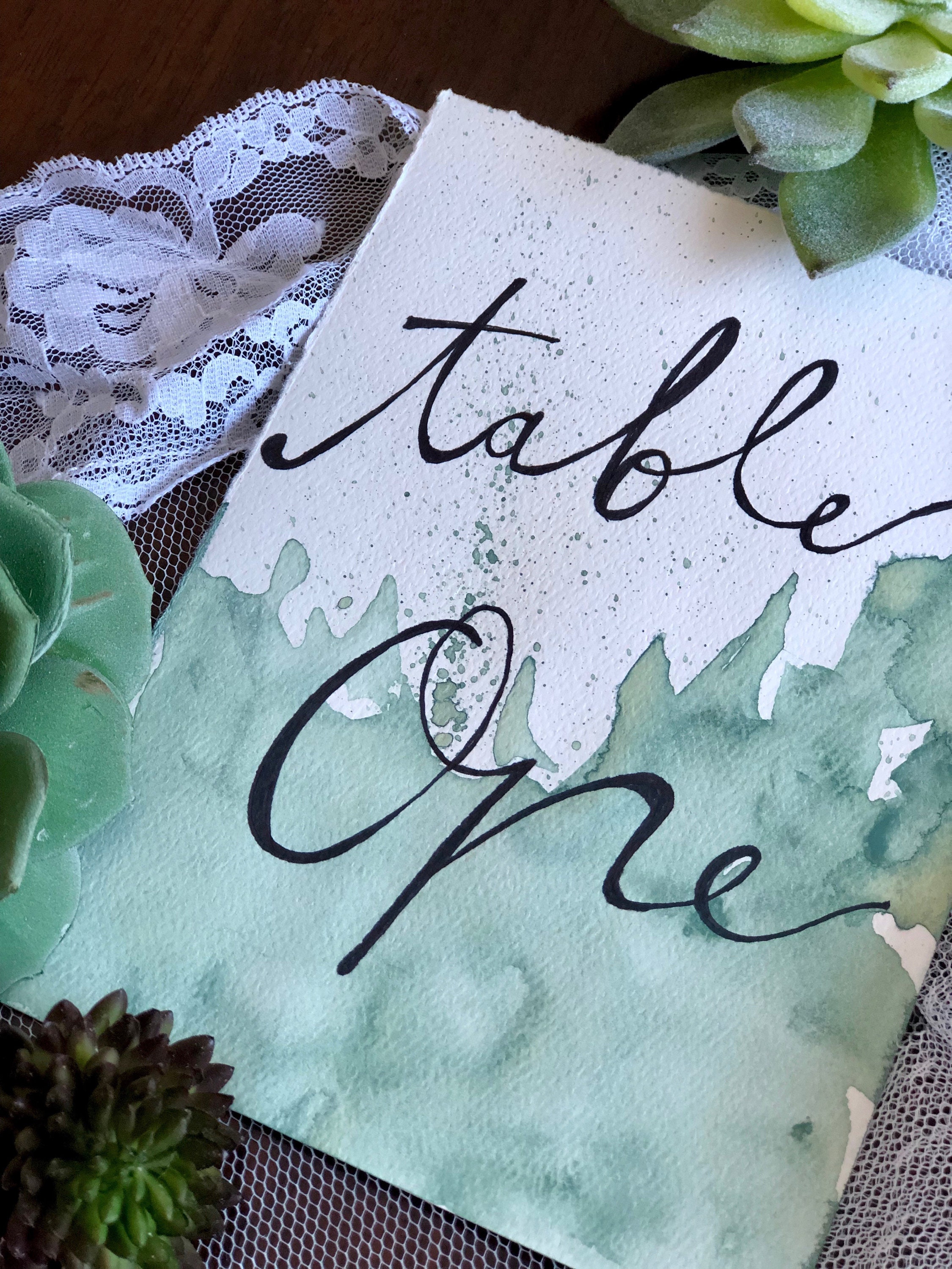 Table Numbers Customizable and Hand Painted Etsy