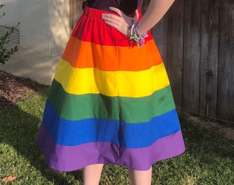 a rainbow skirt