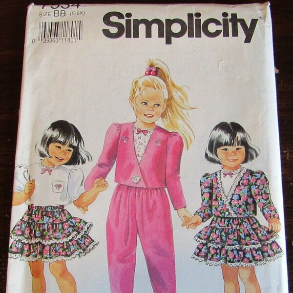 Uncut Vintage Child's Pants, Skirt, Top & Unlined Jacket Pattern