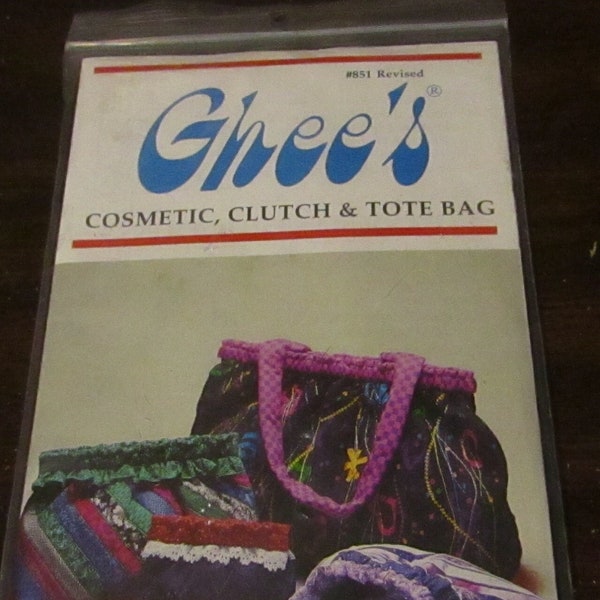 Uncut Vintage Cosmetic, Clutch and Tote Bag Pattern and Frame