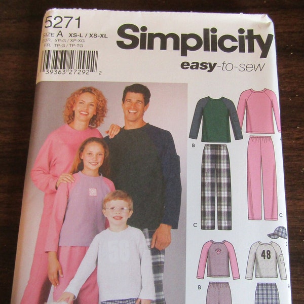 Uncut Vintage Unisex Child's, Teens' and Adults' Pants, Top, Cap & Pet Bed Pattern