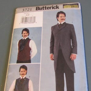 Uncut Vintage Men&#39;s&#39; Historical Costumes Pattern Sizes: S-M Gentleman&#39;s Coat, Tails & Vests