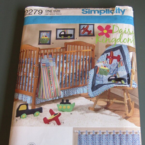 Uncut Nursery Accessories Pattern: Fitted Sheet, Dust Ruffle, Diaper Stacker & More