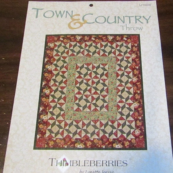 Vintage Quilt Pattern Leaflet: Town & Country Throw