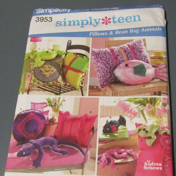 Uncut Simply Teen Pattern: Pillows & Bean Bag Animals