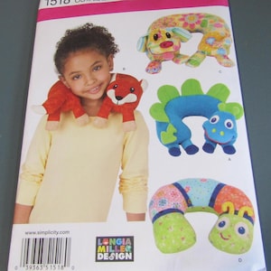 Uncut Animal Neck Pillows Pattern