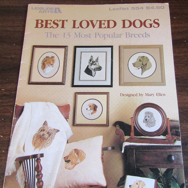 Vintage Cross Stitch Leaflet: Best Loved Dogs; The 13 Most Popular Breeds