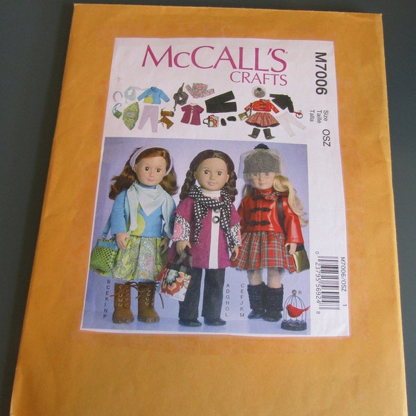 Never Used 18" Doll Clothes Pattern