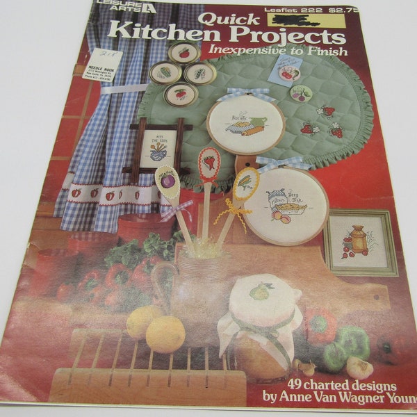 Vintage Cross Stitch Leaflet: Quick Kitchen Projects--Inexpensive to Finish