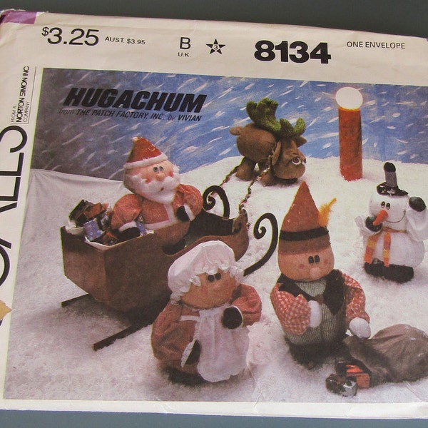 Uncut Vintage Hugachums Christmas Package Pattern