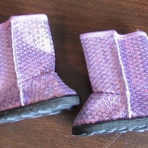 18 inch Doll Sequin Boots: Purple
