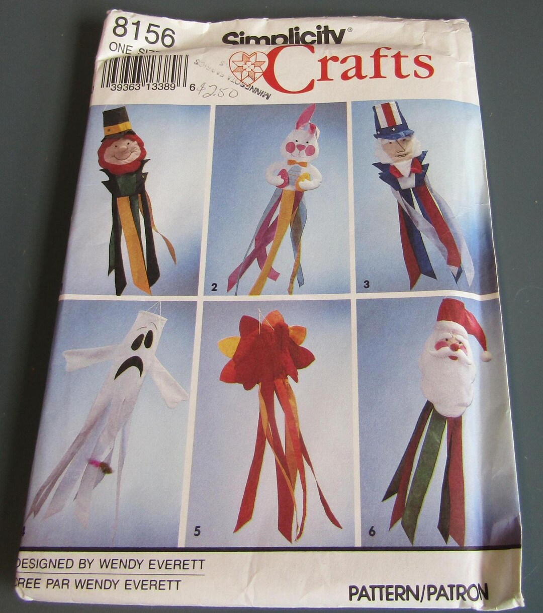 Windsock Patterns Uncut Vintage Holiday Windsocks Pattern - Etsy
