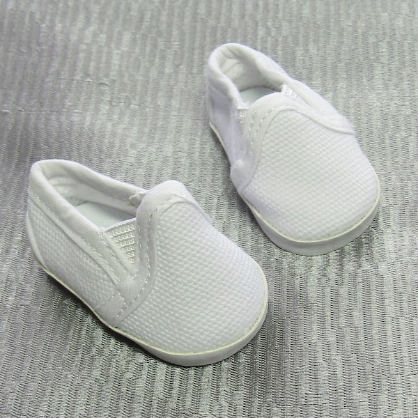Small 14" Doll Canvas Shoes: White