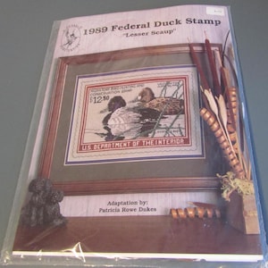 Unopened Vintage Cross Stitch Kit: 1989 Federal Duck Stamp Lesser Scaup