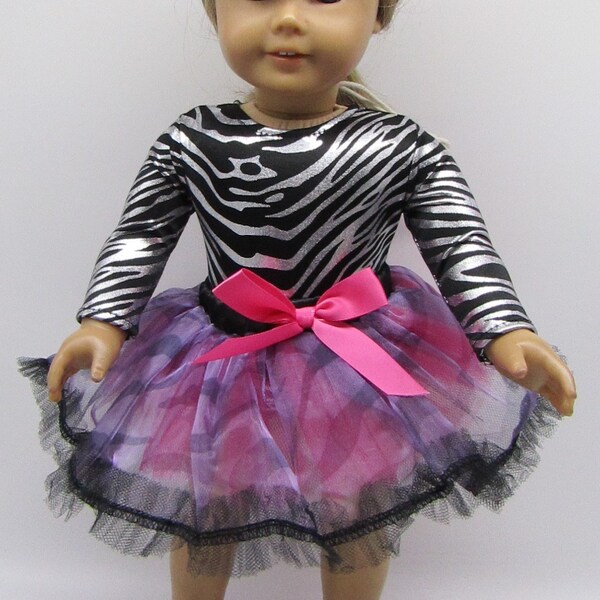 18" Doll Dance 2 Pc Outfit: Zebra