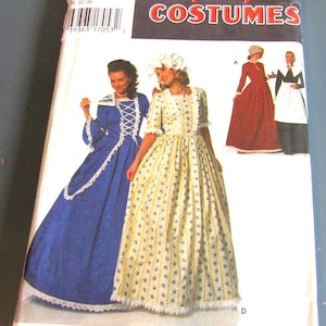 Uncut Vintage Misses&#39; Costumes Pattern Sizes 4-8 Puritan, Centennial, 18th & 19th Century