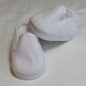 18 & 15 inch Doll Canvas Slip-on Shoes: White