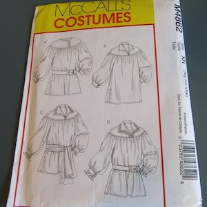 Uncut Vintage Misses&#39; & Men&#39;s&#39; Poet Shirt and Sash Pattern Sizes XL-XXXL