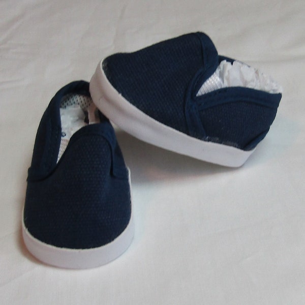 18" & 15" Doll Canvas Slip-on Shoes: Navy Blue