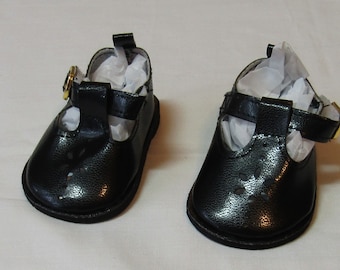 18 & 15 inch Doll Sunburst Cutout Buckled Shoes: Black