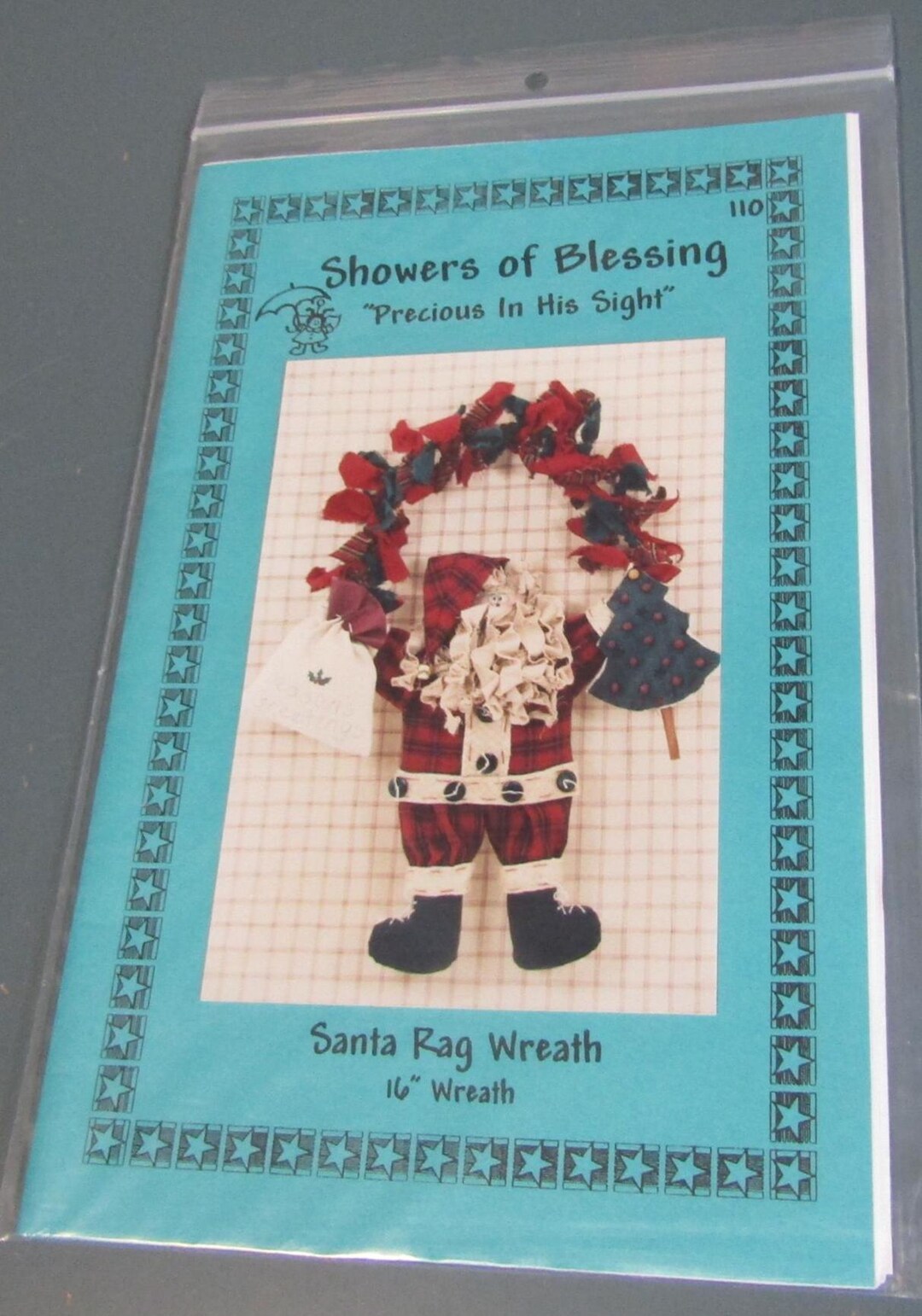 Uncut Vintage Santa Rag Wreath Pattern 16 Inch Wreath - Etsy