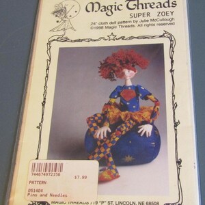 Uncut Vintage Magic Threads Art Doll Pattern: Super Zoey 24 Inch - Etsy