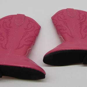 Western Boots w Embroidery 18 inch Doll: Hot Pink