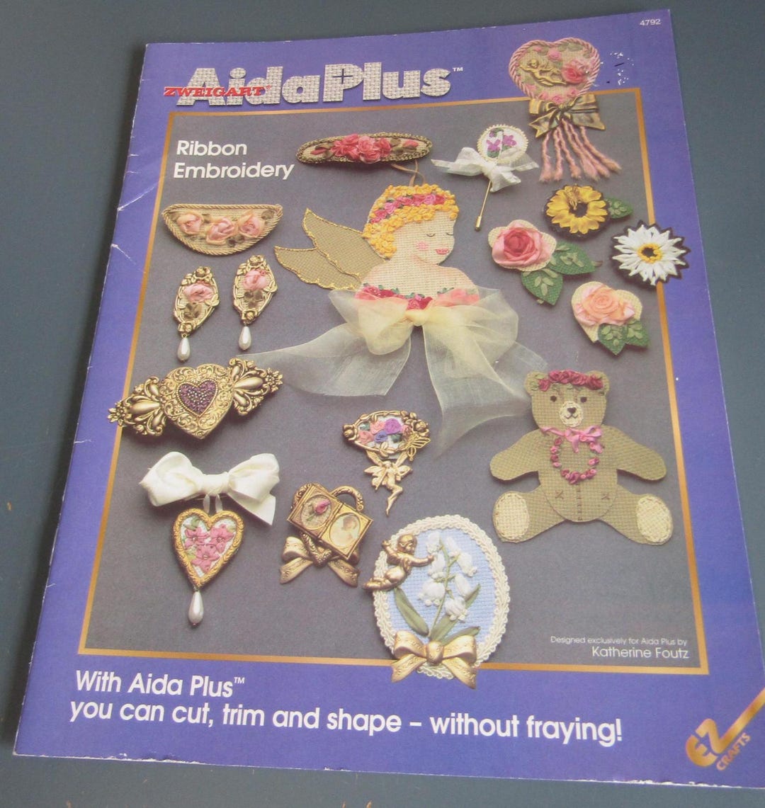 Ribbon Embroidery With Aida Plus Cross Stitch Leaflet - Etsy