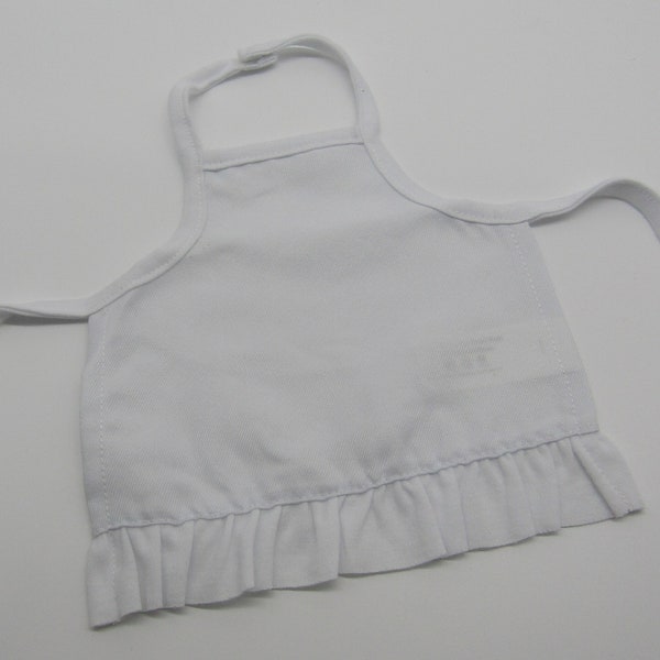 18" Doll Butcher Style Apron: White