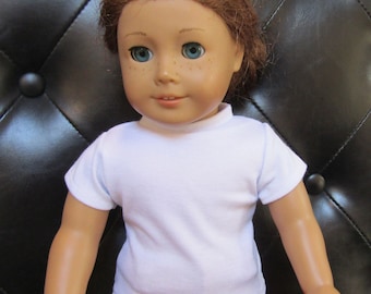 18" & 15" Basic Doll T-Shirt in 4 Colors: Red, White, Black and Pink