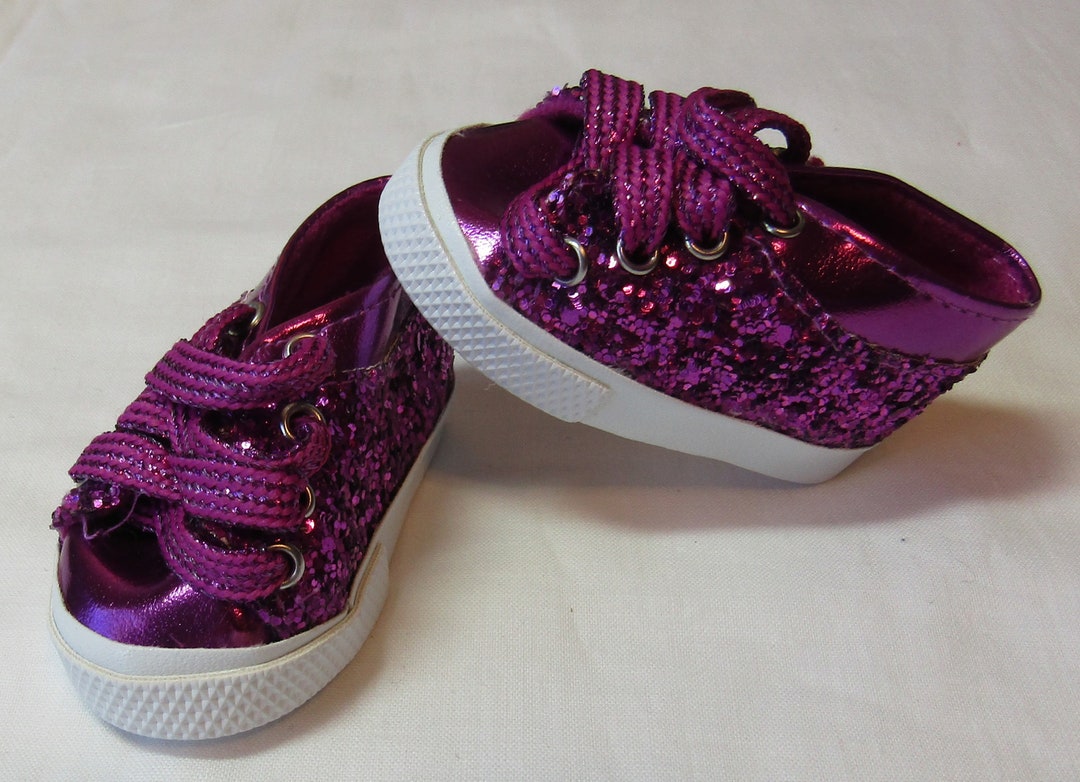 Glitter Notie Doll Tennis Shoes Purple 18 & 15 Etsy